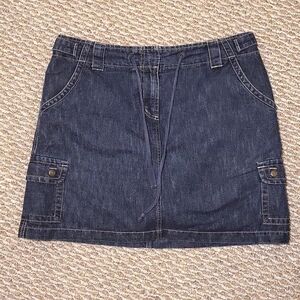 Denim cargo skort